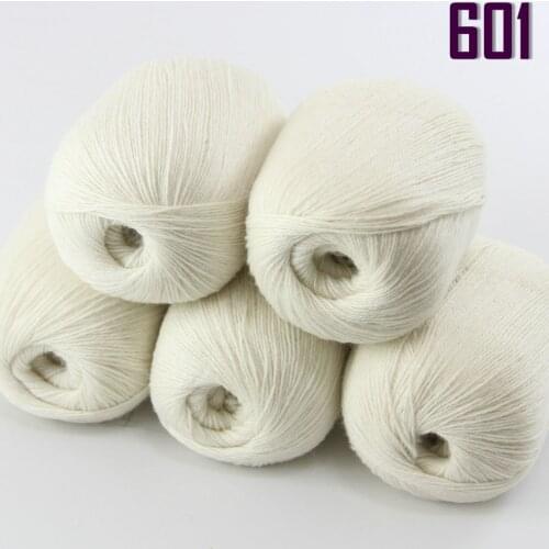 Sale New 5 X50g Balls High Quality 100% pure cashmere luxury warm soft hand knitting Yarn 233-601-5 White