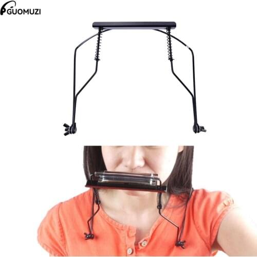 10 Holes Black Harmonica Neck Holder Adjustable Mouth Organ Stand Harmonica Harp Rack Metal