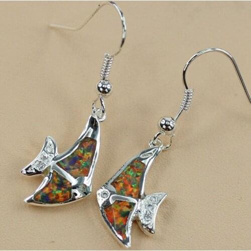 SHUNXUNZE Engagement dangling christmas earrings for womens clothing accessories orange Peridot mix opal Rhodium Plated R3591