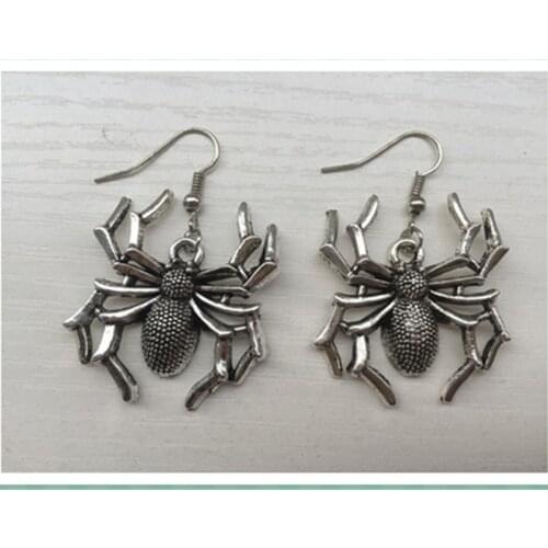 Spider earrings, halloween earrings, silver plated earrings, charm earrings, Gifts