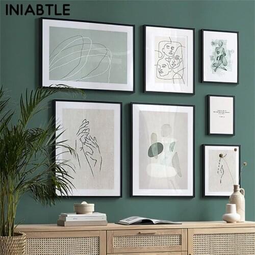 Nordic Line Drawing Abstract Painting Character Canvas Poster Gesture Wall Art Print Scandinavian Picture Living Room Home Decor