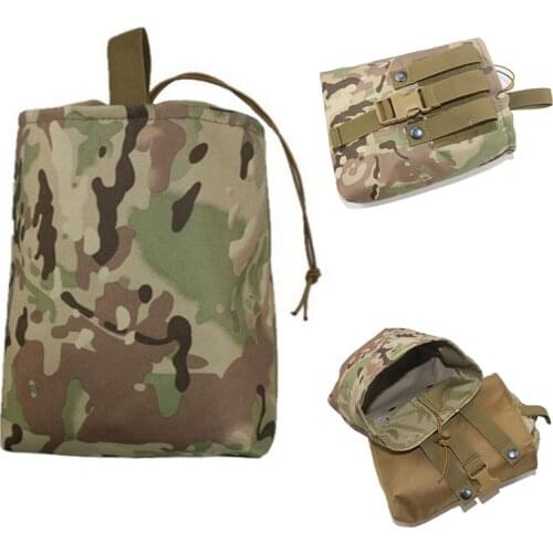 CQC Tactical Molle Folding Dump Drop Pouch Recovery Military Airsoft Magazine Pouch Ammo Bag Waist Pack Hunting Accessories