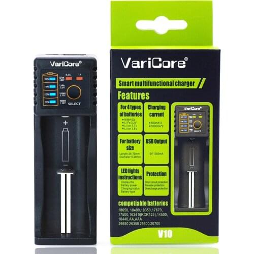 New VariCore V10 1.2 V / 3 V / 3.7 V / 4.25V 18650/26650/18350/16340/18500/AA/AAA battery USB Smart Charger