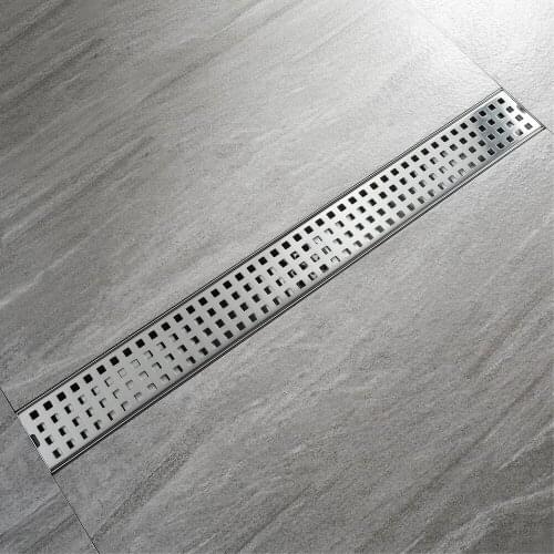 Bathroom Floor Drain Large-surface Deodorant 304 Stainless Steel Brushed Long Floor Drain 7*60CM