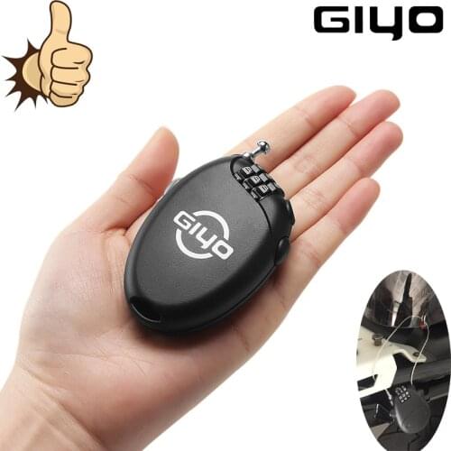 GIYO Bicycle Lock Multi Function Mini Cable 3 Digit Password Anti Theft Code Padlock Lock Bike Lock Cycling Helmet Lock