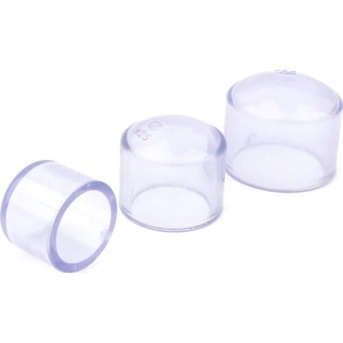 Inner Dia 20 25 32mm Transparent PVC Pipe End Cap Aquarium Fish Tank Garden Water Connectors UPVC Tube Plug Drinking Water Parts