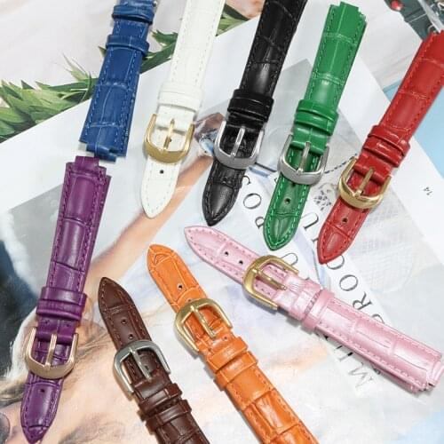 Convex Leather Watch With Stainless Steel Buckle Suitable For FIYTA IV Heartstring LA8406 Casio Sheen-3034 Watch Accessories