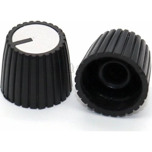 10 Piece 18 * 15mm black and white plastic knob flower shaft 6MM coding switch knob cap with indicator potentiometer knob cap