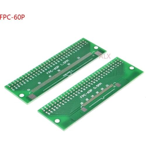 5PCS FPC-60PIN CABLE PITCH 0.5MM 1MM TO DIP PITCH 2.54MM adapter PCB BOARD FFC 60P FPC 60Pin connector WIRE TO DIP60 Converter