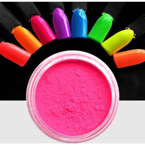 8Boxes/Set Nail Powder Neon Pigment Color Fluorescence Glitter Dust UV Gel Polish Iridescent DIY Non-toxic Decor Nail Art Powder