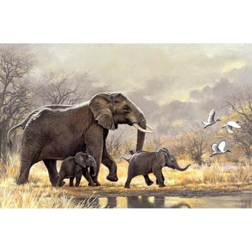 New Full Square/Round Drill 5D DIY Diamond Painting "Animal elephant" Embroidery Cross Stitch 5D Home Decor Gift ll078