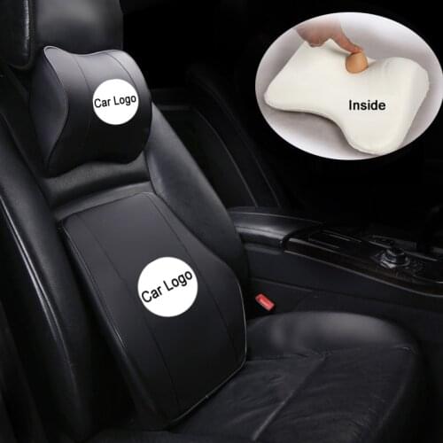 Car Headrest Pillow Pu Leather Memory Foam Comfortable Neck Pillows Support Fit For Most Cars Quality Guarantee E1 X30