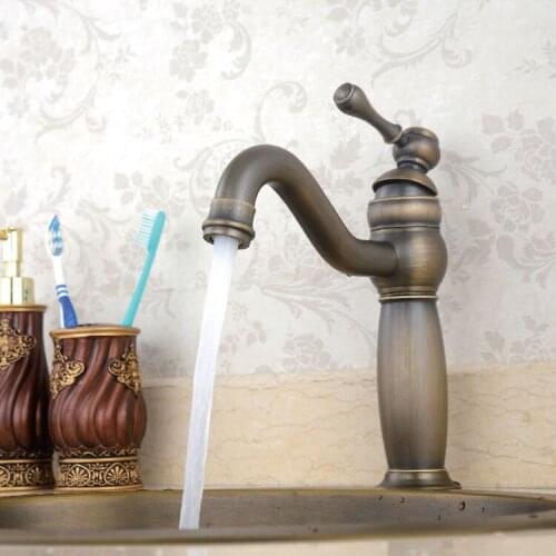 Free shipping Antique bronze finish PVD single hole / handle bathroom basin sink faucet MIXER TAP