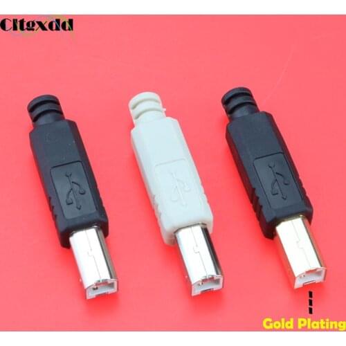 Cltgxdd 1pcs DIY USB 2.0 B Type B 2 Pin Male Printer Port Assembly Adapter Connector Plug Socket Solder