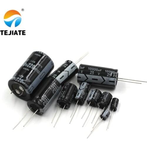 DIP Direct Inserted Aluminum Electrolytic Capacitor diy 16V 25V 35V 100V 470UF 100uf 1000uf 2200UF