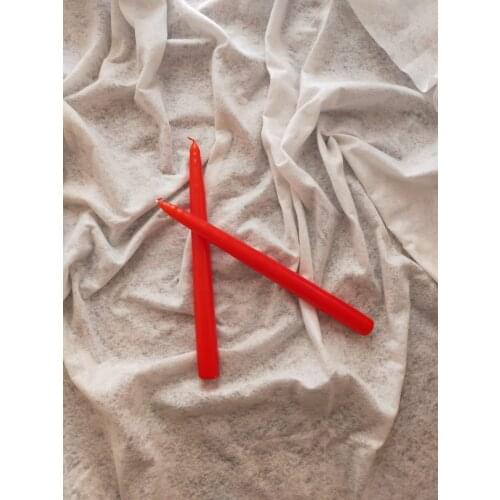 TWO CANDLES FOR CANDLESTİCKS RED (MATTE)