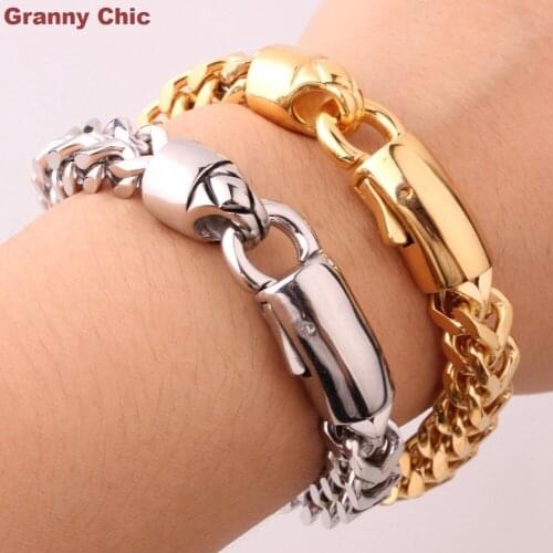 Fate Love New Arrive Mens Simple Fashion Design Genuine Silver/Gold Stainless Steel bracelet Bangle Wristband 9''8mm