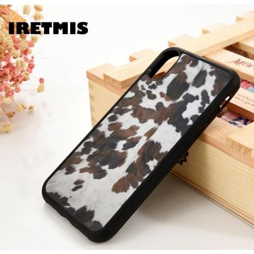 Iretmis 5 5S SE 6 6S TPU Silicone Rubber Phone Case Cover for iPhone 7 8 Plus X Xs 11 12 MINI Pro Max XR Cowhide