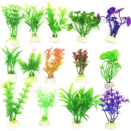 10pcs /lot Artificial Green Colorful Underwater Plant Fish Tank Aquarium Decoration Oranment Decorative Plant