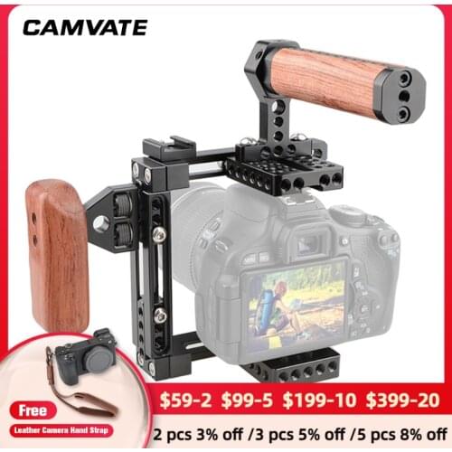 CAMVATE Camera Cage For Canon 60D,80D,5D MarkIII,5D MarkIII,7D ,5DS,5DSR,50D,40D,EOS 30D,6D,Nikon D7100,DF,D7200,D300S,D610,A99