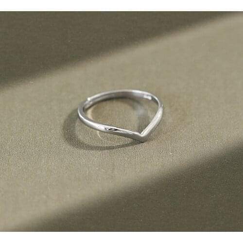S925 Sterling Silver Open Ring Triangle Rings for Women Adjustable Size Rings Fashion Wedding Jewelry Antique Rings Anillos