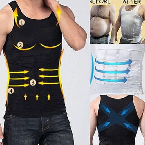 Mens Slimming Body Shapewear Corset Vest Shirt Compression Abdomen Tummy Belly Control Slim Waist Cincher Underwear Shapewear