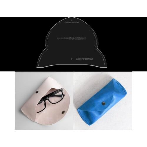 DIY handmade leather leather glasses box mirror bag glasses bag acrylic version drawing drawing template paper grid pattern