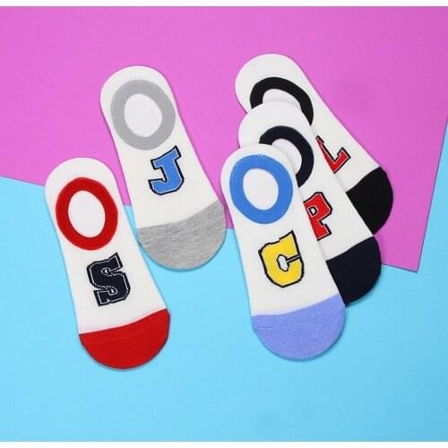 Summer Womens Socks Letter Women Ankle Low Cut Invisible Socks 2020 Fashion Funny Cute Sock For Women