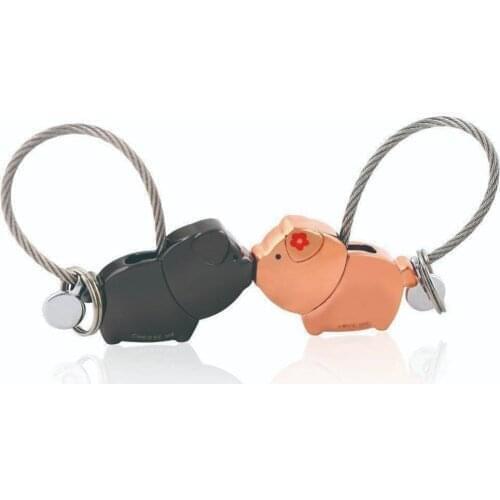 Sweet Kiss Piggies Keychain with Magnetism Cute Kiss Pigs Couple Keychain Christmas Gifts Valentines Love Token #290374