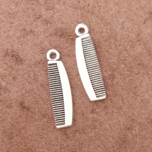 RAINXTAR Fashion Alloy Comb Charms Daily Use Make Up Charms 7*26mm 100pcs AAC1967