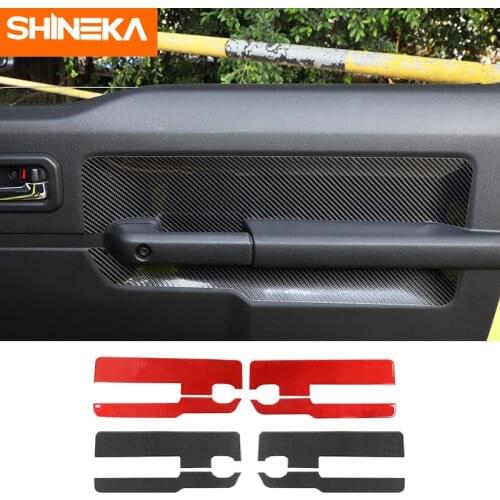 Shineka Interior Mouldings for Suzuki Jimny JB74 2019 2020 Car Door Inner Side Carbon Fiber Decoration Cover for Suzuki Jimny