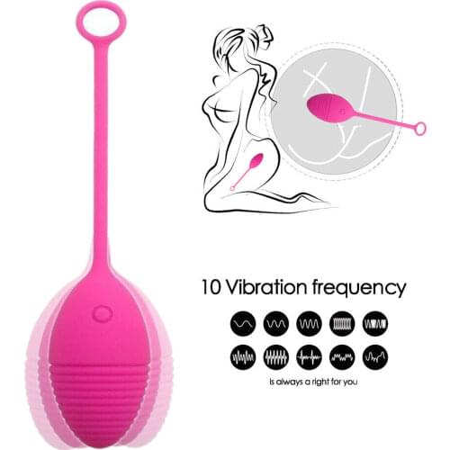 Powerful Vibrating Egg Ben Wa Ball Kegel Exercise Vaginal USB Rechargeable Vibrators Waterproof Sex Toy For Women Erotic Lay On