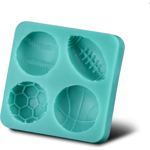 Ball Sports Series Mini Half Basketball Soccer Rugby And Tennis Ball Shape DIY Silicone Mold Fondant Cake Decoration Mould H395