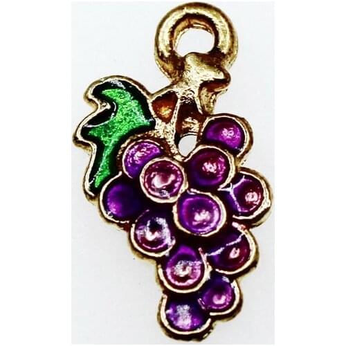 New 50pcs/lot Fruit Grapes Cherries Pineapples Enamels Dangle Charms Lobster Clasp DIY Pendant Bracelets Bangle Accessories