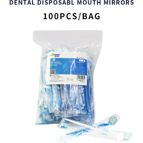 Disposable Dental Mirror Plastic Mouth Oral Dentist Dentistry Supplies Materials Care Eyelash Extension Large Handle Heads Tooth