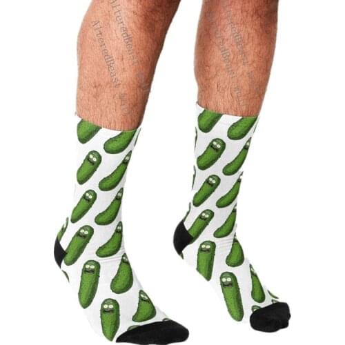 2021 Funny Socks Men harajuku Pickle Rick Squad Printed Happy hip hop Men Socks Novelty Skateboard Crew Casual Crazy Socks
