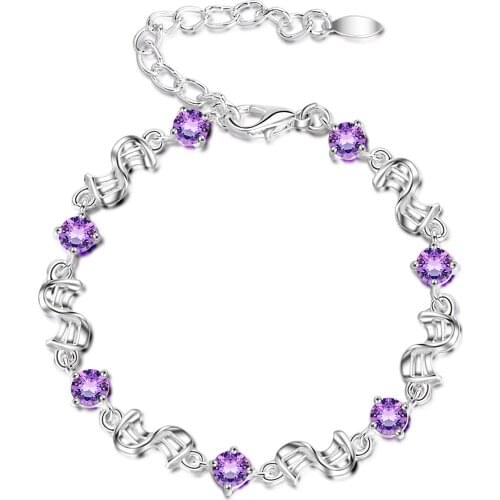 Plated Silver S-shaped Korean Style Exquisite Silver Bracelet with Diamonds Product Crystal Accessories Zircon Jewelry for Girls