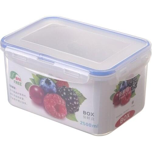 Rectangular 2500ml Practical Medium-sized Fruit Refrigerator Frozen Sealed Food Plastic Preservation Box