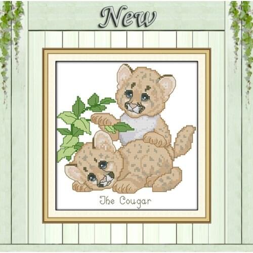 The cougar animals crafts home wall decor counted print on canvas DMC 11CT 14CT DIY kits Cross Stitch embroidery needlework Sets