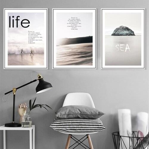 Modern Sea Landscape Decoration Home Wall Art Canvas Painting Quotes Posters and Prints Wall Pictures for Living Room Wall Decor