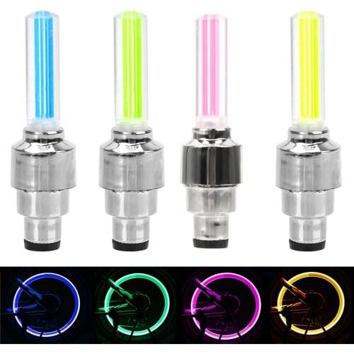 2PCS Car Wheel LED Light Motocycle Mountain Bike Light with Battery Tire Valve Car Tire Valve Cap Decorative Lantern Neon Lamp