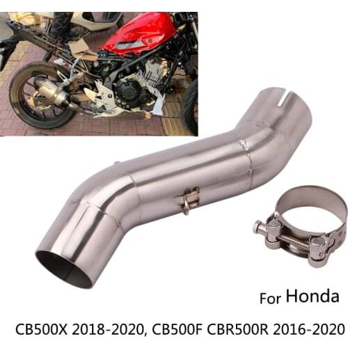 Mid Pipe for Honda 2016-2020 CBR500R CB500F Motorcycle Exhaust Pipe Stainless Steel Slip On Original Catalyst 2018-2020 CB500X