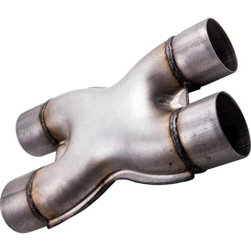 2.5" X-pipe Universal 2.5inch Dual Exhaust X Pipe Aluminized Crossover Tail Pipe