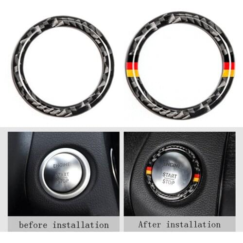 W205 Suitable for Mercedes-benz C-class W205 GLC Modified Auto Parts with One-button Start Decoration Ring Carbon Fiber Interior