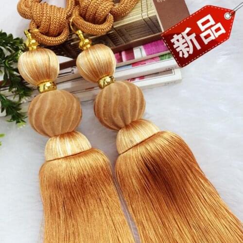2pcs/lot Curtain Tiebacks Fringe Pumpkin Shape Hanging Balls Curtain Holder Accessories Tie Back Decoration Lashing Kwast Franje