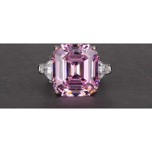 Luxury Brand Women Ring Big Square AAAAA+ Zircon Wedding Female Silver Color Rings Girls Birthday Stone Jewelry Dropship