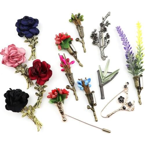 1PC Brooches For Men&Women Vintage Advanced Chic Style Rose Floral Bamboo Plum Wedding Party Shawl Pin Lapel Suit Daily Brooch
