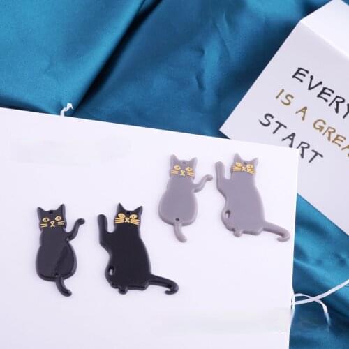 10pcs/pack Lovely Arcylic resin Cat Earring Charms for Jewelry Making