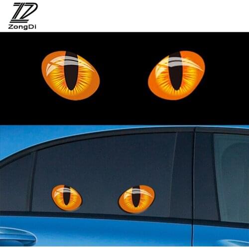 ZD 2X 3D Cat Eyes Car Stickers Truck Head Rearview Mirror Window stickers for Suzuki Swift Volkswagen Passat B5 B6 Tiguan Jetta