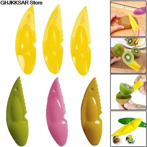 3pcs/set Kitchen Accessories Kiwi Spoon Plastic Kiwi Dig Scoop Fruit Knife Slicer Peeler Cutter 2 in 1 Fruit Knife Kiwi Spoon